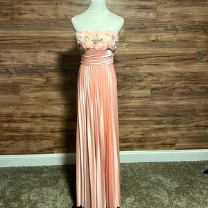 Plus pink silk and sequin formal dress. Size 3